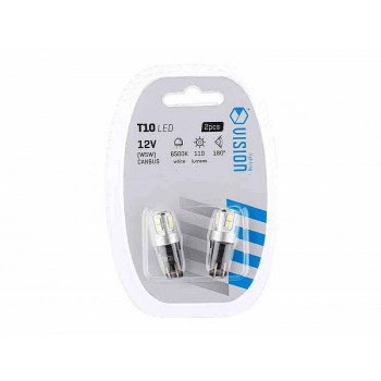 Żarówka VISION W5W (T10) 12V 10x 3030 SMD LED, nonpolar, CANBUS, biała, 2 szt.
