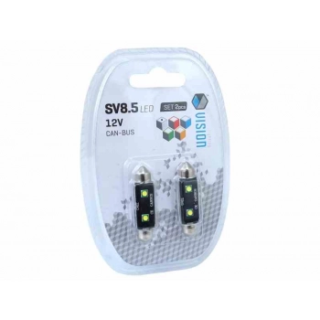Żarówka VISION Festoon SV8.5 41mm 12V 2x 3535 SMD LED, CANBUS, biała, 2 szt.
