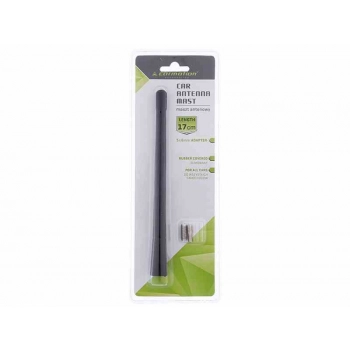 Maszt antenowy 17 cm, gumowany, z 2adapterami: 5 i 6 mm