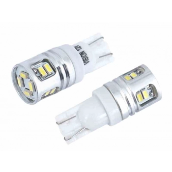 Żarówka VISION W5W (T10) 12V 12x 3014 SMD LED, aluminiowa oprawka, biała, 2 szt.