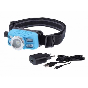 Lampa czołowa 5W COB LED, akumulatorowa, 350 lm, ZOOM, IK08, IP65 z włącznikiem na czujnik ruchu