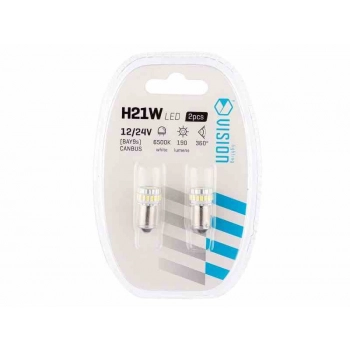 Żarówka VISION H21W BAY9s 12/24V 18x SMD LED, nonpolar, CANBUS, biała, 2 szt.
