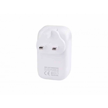 Ładowarka sieciowa 4x USB 4.4A z dotykową lampką LED + adaptery - wtyczki do gniazd EU, UK i USA