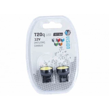 Żarówka VISION W21/5W (T20q) 12V 1x COB LED, CANBUS, biała, 2 szt.