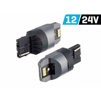 Żarówka VISION W21W (T20d) 12/24V 6x 3020 SMD LED, nonpolar, CANBUS, biała, 2 szt.