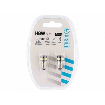 Żarówka VISION H6W BAX9s 12/24V 24x 3014 SMD LED, nonpolar, CANBUS, biała, 2 szt.