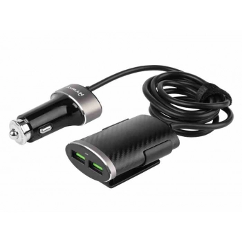 Ładowarka 12/24V 2x USB + 2x USB 5.1A Auto ID, na przewodzie 100cm z klipsem