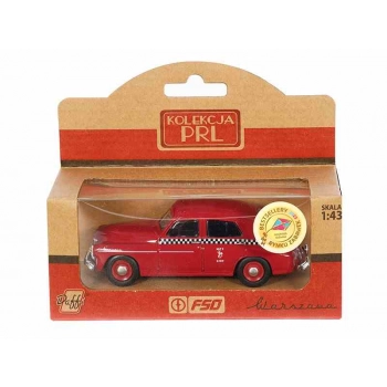 Model 1:43, PRL WARSZAWA M20 TAXI, wiśniowy