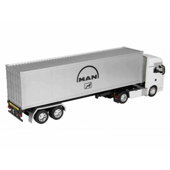 Model 1:32, MAN TGX, ciągnik biały -naczepa srebrna