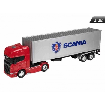 Model 1:32, SCANIA V8 R730, ciągnik czerwony - naczepa srebrna (C32671SVRCS)