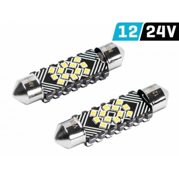 Żarówka VISION Festoon SV8.5 41 mm 12/24V 12x 2016 SMD LED, CANBUS, biała, 2 szt.