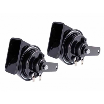 Klakson 12V, 118 dB, dwutonowy, ślimakowy, średnica 85 mm, prosty, homologacja E9, 2 szt.