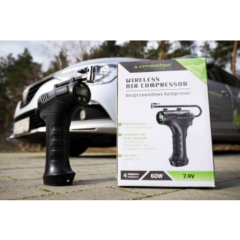 Kompresor powietrza bezprzewodowy, 150 PSI, automatyczny z cyfrowym ciśnieniomierzem, 4 adaptery
