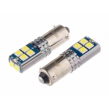 Żarówka VISION H6W BAX9s 12/24V 10x 3030 SMD LED, nonpolar, CANBUS, biała, 2 szt.
