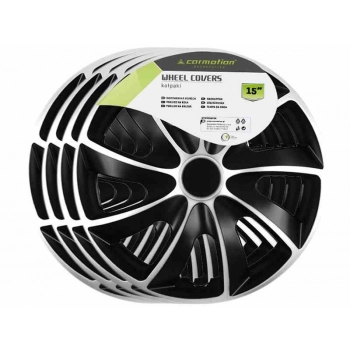 Kołpaki QUAD BICOLOR silver - black 15