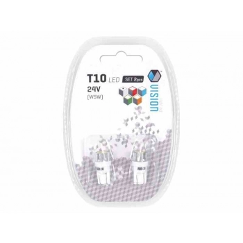Żarówka VISION W5W (T10) 24V 1x HP LED, aluminiowa oprawka, biała, 2 szt.