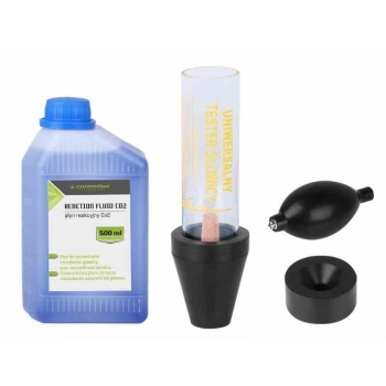 Tester szczelności uszczelki głowicy CO2 + płyn reakcyjny 500 ml + pompka do zasysania gazu z układu chłodzenia + tuba do pomiaru szczelności