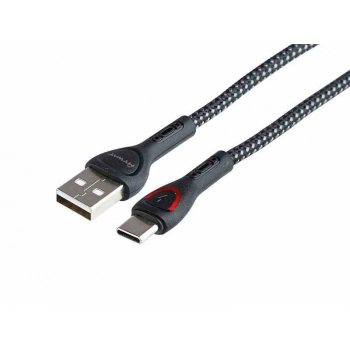 Kabel do ładowania i synchronizacji, w oplocie z mikrofibry, podświetlenie LED, 200 cm, USB > USB-C
