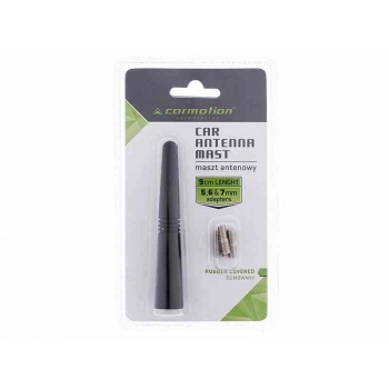 Maszt antenowy 9 cm, gumowany, z 3adapterami: 5, 6 i 7 mm