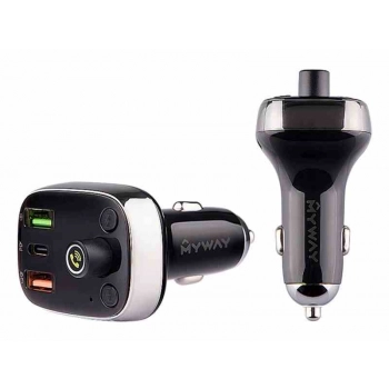 Transmiter FM 12/24V z USB-C PD, QC4.0+, Auto-ID, woltomierzem i HandsFree
