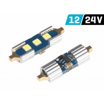 Żarówka VISION Festoon SV8.5 31mm 12/24V 3x 3030 SMD LED, nonpolar, CANBUS, biała, 2 szt.