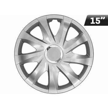 Kołpaki DRIFT silver laquered + ring 15", 4 szt.