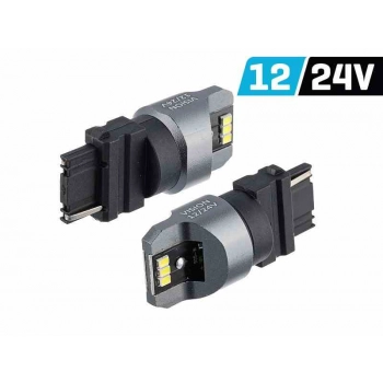 Żarówka VISION P27W (T25) 12/24V 6x 3020 SMD LED, nonpolar, CANBUS, biała, 2 szt.