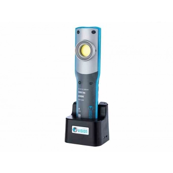 Lampa warsztatowa 10W COB LED 1000 lm + 3W LED UV 395 nm, akumulatorowa, IK08, IP54, z zaczepem i magnesem