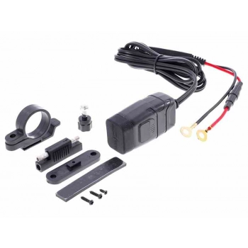 Ładowarka motocyklowa 2x USB 3.4A z woltomierzem
