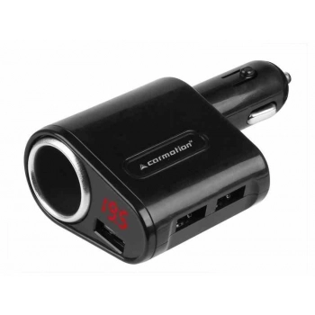 Ładowarka 3x USB, 5A Max z woltomierzem 8-30V i gniazdem EURO max 120W