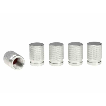 Nakrętki na wentyle, aluminiowe, 5 szt.,srebrne