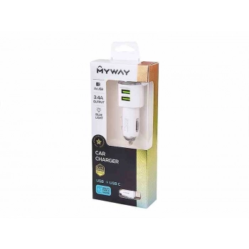 Ładowarka 12/24V 2x USB 3.4A + kabel z wtyczką USB-C