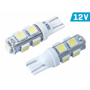 Żarówka VISION W5W (T10) 12V 9x 5050 SMD LED, biała, 2 szt.