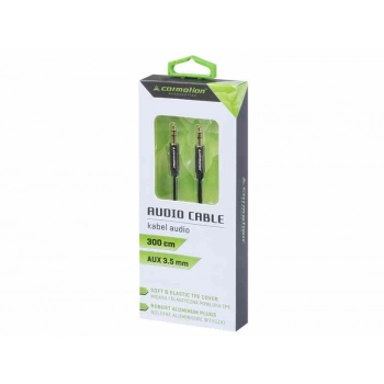 Kabel audio 300 cm, w oplocie z tworzywa TPE, jack > jack (AUX 3.5mm)