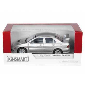 Model 1:36, Mitsubishi Lancer Evolution VII, srebrny (A11760)