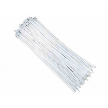 Opaski kablowe nylonowe 300x3,6 mm, białe, 100 szt.