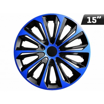 Kołpaki STRONG DUOCOLOR blue - black 15", 4 szt.