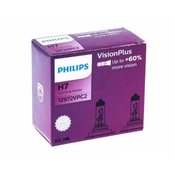 Żarówki PHILIPS H7 12V 55W PX26d VisionPlus +60%