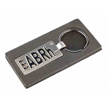 Metalowy brelok z symbolem grupy krwi ABRh-