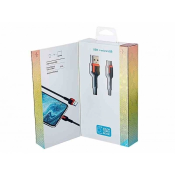 Kabel do ładowania i synchronizacji, w oplocie z mikrofibry, 100 cm, USB > micro USB