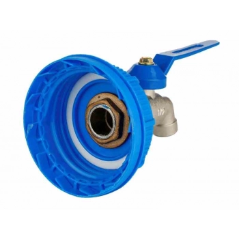 Nakrętka 51 mm z kranem niebieskim 1/2