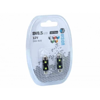 Żarówka VISION Festoon SV8.5 36mm 12V 2x 3535 SMD LED, CANBUS, biała, 2 szt.