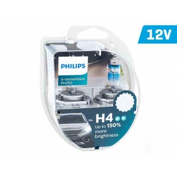 Żarówki PHILIPS H4 12V 60/55W P43t X-tremeVision PRO +150%