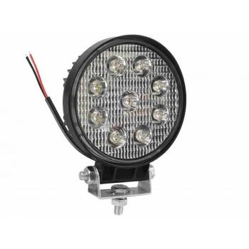 Lampa robocza 12/24V, 9x3W, 9 diod CREE, średnica 115 mm
