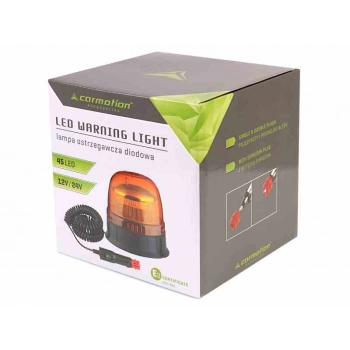 Lampa ostrzegawcza 45 SMD LED 12/24V, na magnes/śruby, pomarańczowa, E9 ECE R65