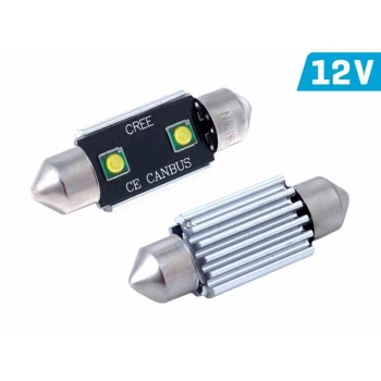 Żarówka VISION Festoon SV8.5 36mm 12V 2x 3535 SMD LED, CANBUS, biała, 2 szt.