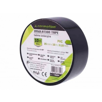 Taśma izolacyjna PVC 0,15 mm x 25 mm x 10 m, czarna, 1 szt.