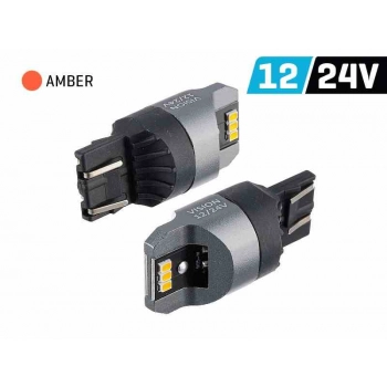Żarówka VISION WY21/5W (T20q) 12/24V 6x 3020 SMD LED, nonpolar, CANBUS, pomarańczowa, 2 szt.