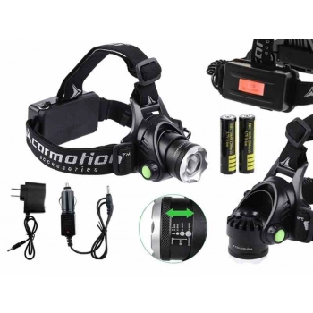 Latarka czołowa LED CREE 9W, 800 lm, akumulatorki 4200 mAh