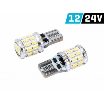 Żarówka VISION W5W (T10) 12/24V 24x 3030 SMD LED, CANBUS, biała, 2 szt.